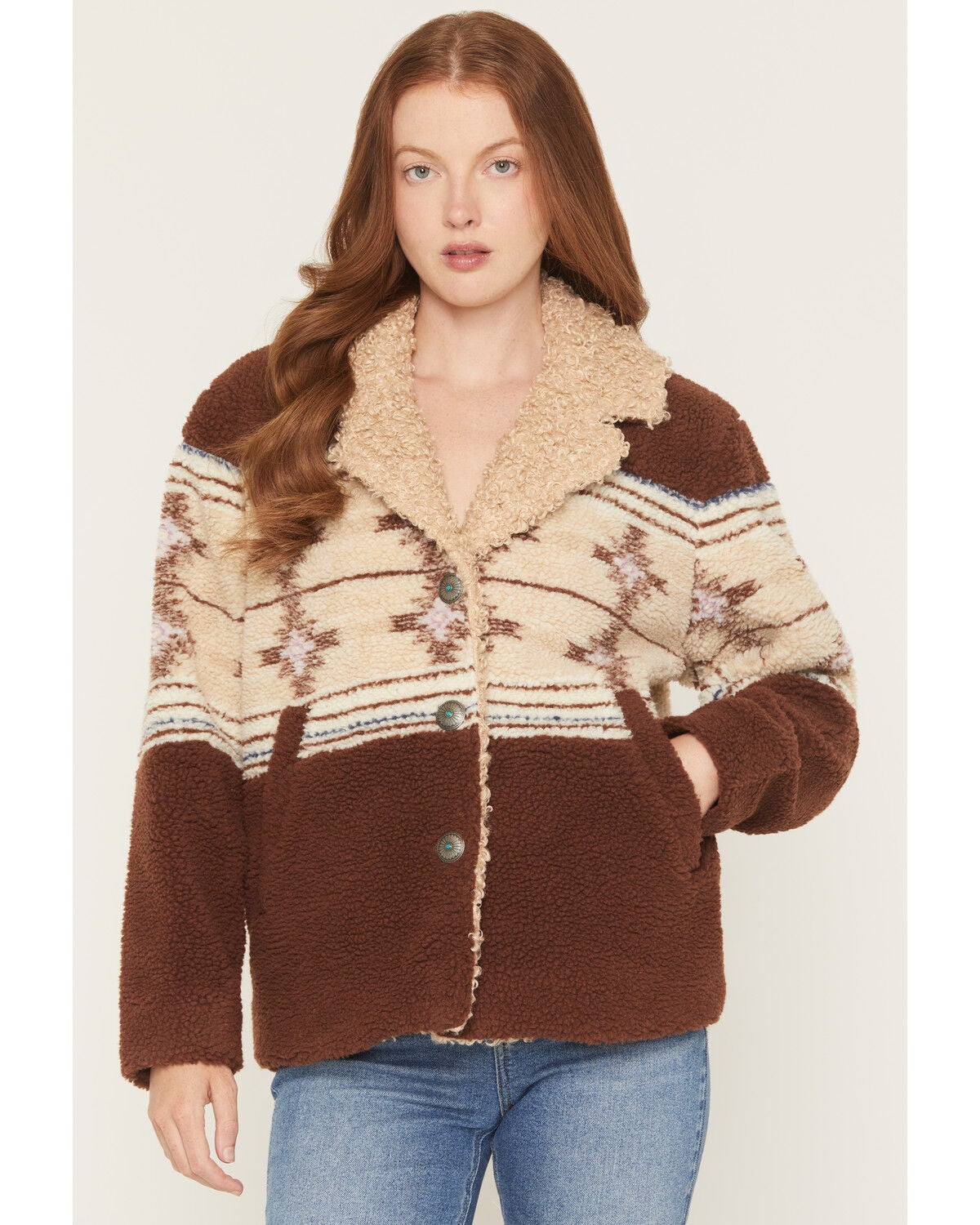 Image #1 - Idyllwind Women's Stonewood Sherpa Coat, Brown, hi-res