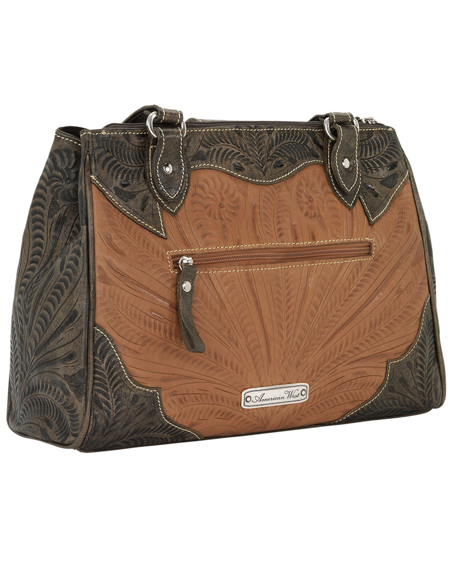 Image #2 - American West Women's Golden Tan Desert Wildflower Tote, Tan, hi-res