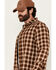 Image #2 - Brothers and Sons Men's Dorado Plaid Print Long Sleeve Button-Down Western Shirt, Brown, hi-res
