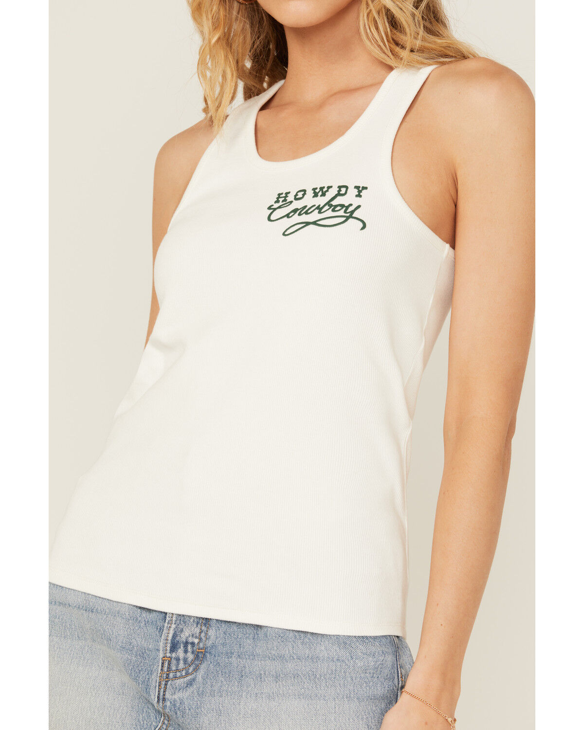 Image #2 - Blended Women's Howdy Cowboy Graphic Tank, White, hi-res