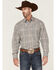 Image #1 - Stetson Men's Smoke Plaid Long Sleeve Snap Western Shirt, Grey, hi-res