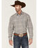 Image #1 - Stetson Men's Smoke Plaid Long Sleeve Snap Western Shirt , Grey, hi-res