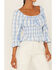Skies are Blue Women's Gingham Smocked Peplum Top, Blue, hi-res