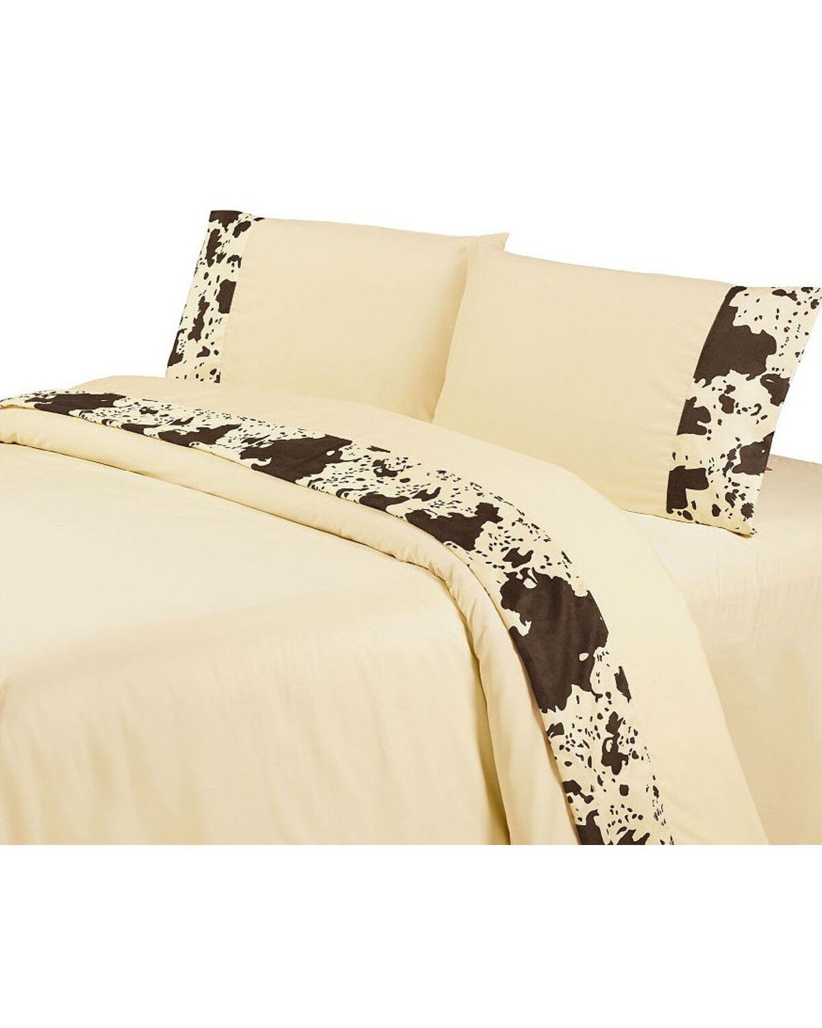 Image #1 - HiEnd Accents Printed Cowhide Queen Sheet Set - 4 Piece, Multi, hi-res