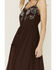 Image #3 - Shyanne Women's Embroidered Tie Front Midi Dress, Dark Brown, hi-res