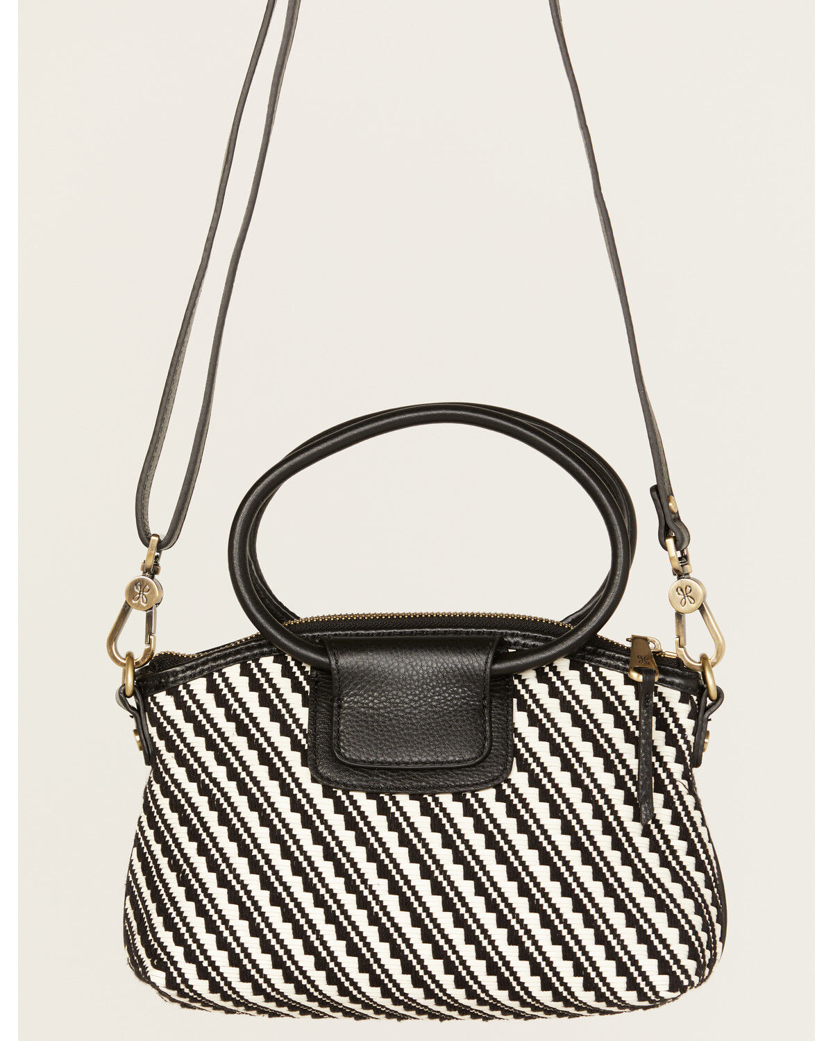 Image #2 - Hobo Women's Sheila Top Zip Crossbody Bag, Black/white, hi-res