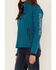 Image #3 - RANK 45® Women's Walla Striped Logo Softshell Jacket, Steel Blue, hi-res