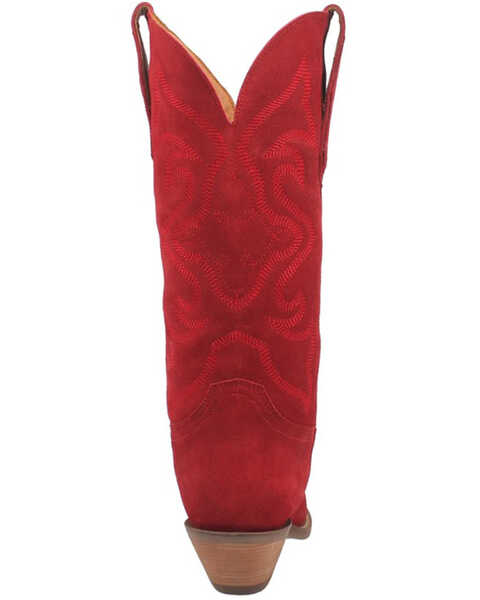 Image #5 - Dingo Women's Out West Suede Western Boots - Pointed Toe , Red, hi-res