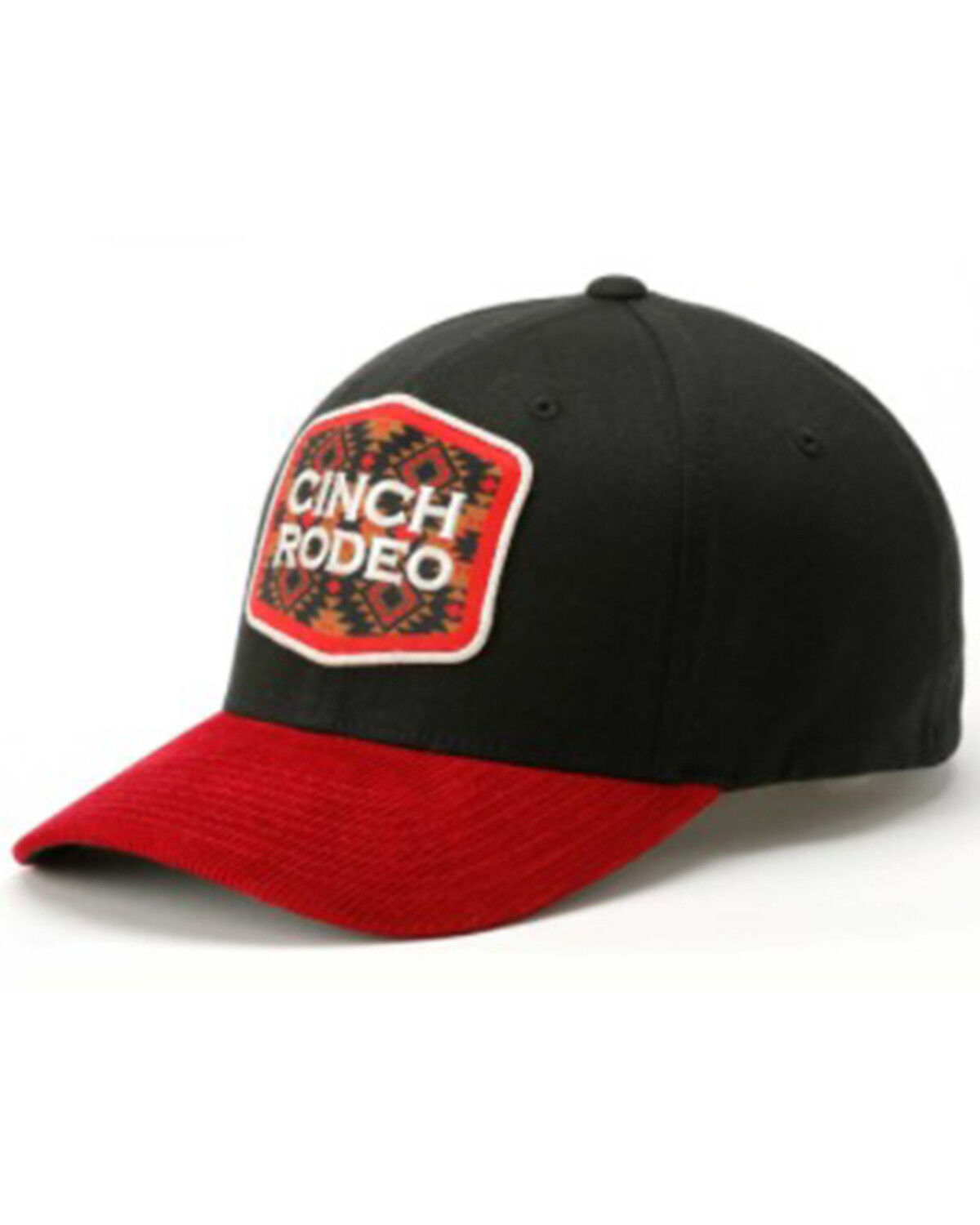 Image #1 - Cinch Men's Southwestern Print Patch Ball Cap, Black, hi-res