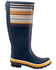 Image #2 - Pendleton Women's Bridger Stripe Tall Rain Boots - Round Toe, Navy, hi-res