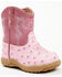 Roper Infant Boys' Ostrich Print Western Boots - Round Toe, Pink, hi-res