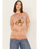 Image #1 - American Highway Women's Wild As The Wind Tie Dye Short Sleeve Graphic Tee, Mauve, hi-res