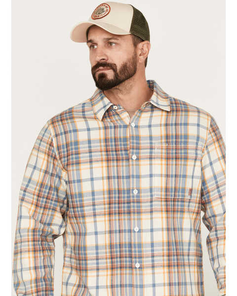 Image #2 - Brothers and Sons Men's Casual Plaid Print Long Sleeve Woven Shirt, Brown, hi-res