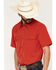 Image #2 - RANK 45&reg; Men's Ridge Solid Rodeo Tech 2.0 Short Sleeve Pearl Snap Western Shirt, Red, hi-res