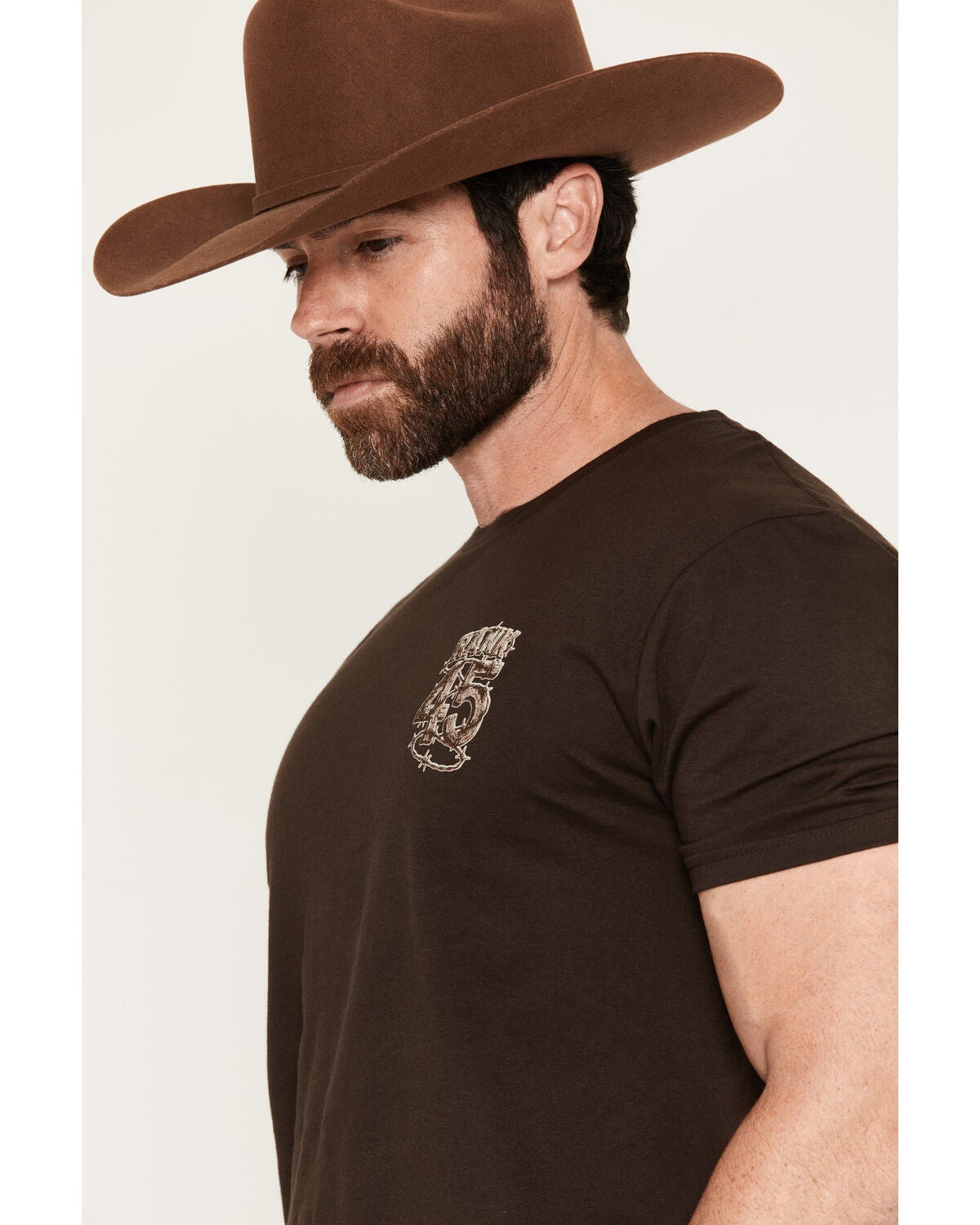 Image #3 - RANK 45&reg; Men's Barbed Wire Steer Head Short Sleeve Graphic T-Shirt, Dark Brown, hi-res
