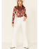 Ranch Dress'n Women's Southwestern Bandera Print Long Sleeve Snap Western Shirt, Rust Copper, hi-res