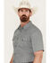 Image #2 - Gibson Trading Co. Men's Water Floral Print Short Sleeve Snap Western Shirt, Hunter Green, hi-res