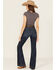 Image #3 - Ariat Women's Alex Dark Wash High Rise Flare Stretch Denim Jeans, Dark Wash, hi-res