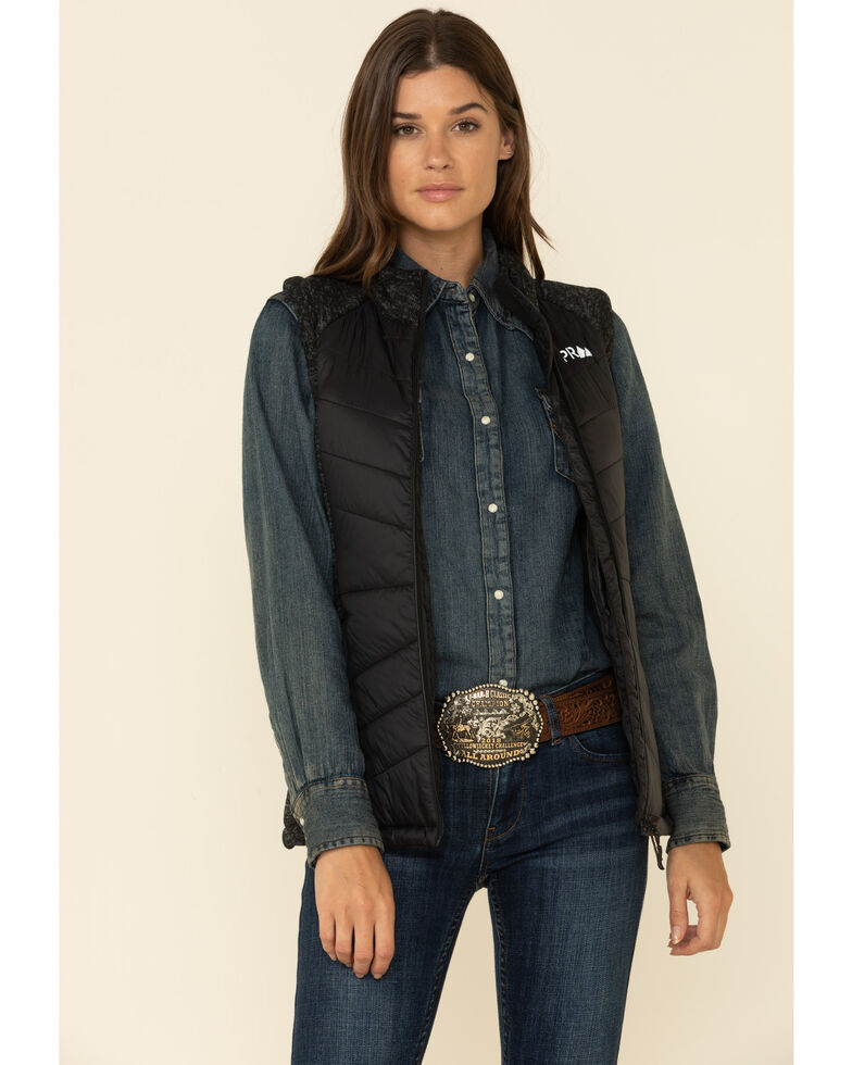 Powder River Outfitters Women's Black Concealed Carry Logo Vest, Black, hi-res