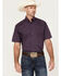 Image #1 - Cinch Men's Geo Print Short Sleeve Button-Down Western Shirt, Purple, hi-res