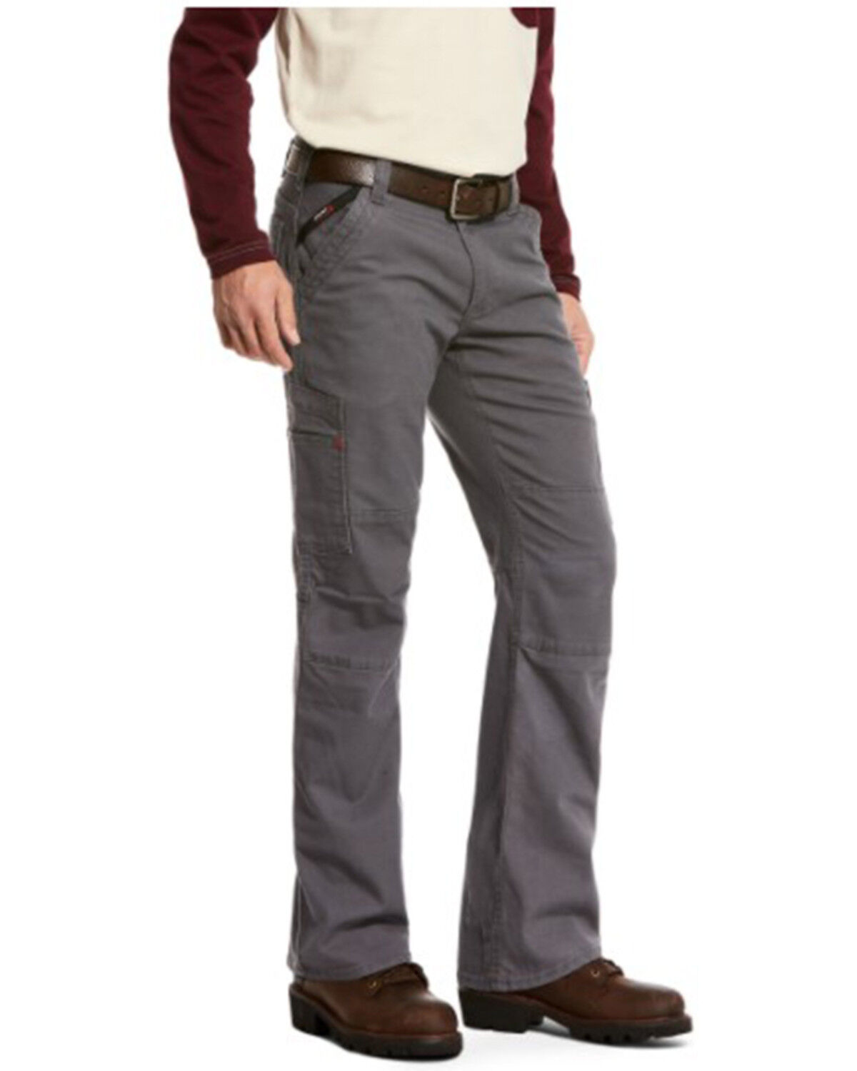 Image #1 - Ariat Men's Grey FR M5 Duralight Stretch Canvas Straight Work Pants - Big, Grey, hi-res
