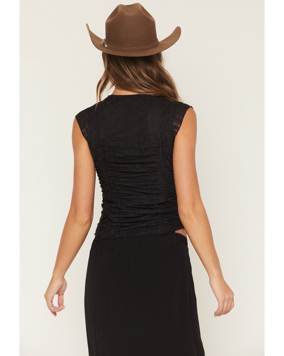 Image #4 - Shyanne Women's Lizlane Lace Short Sleeve Shirt, Black, hi-res
