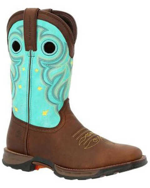 Image #1 - Durango Women's Maverick Waterproof Western Work Boots - Soft Toe, Brown, hi-res