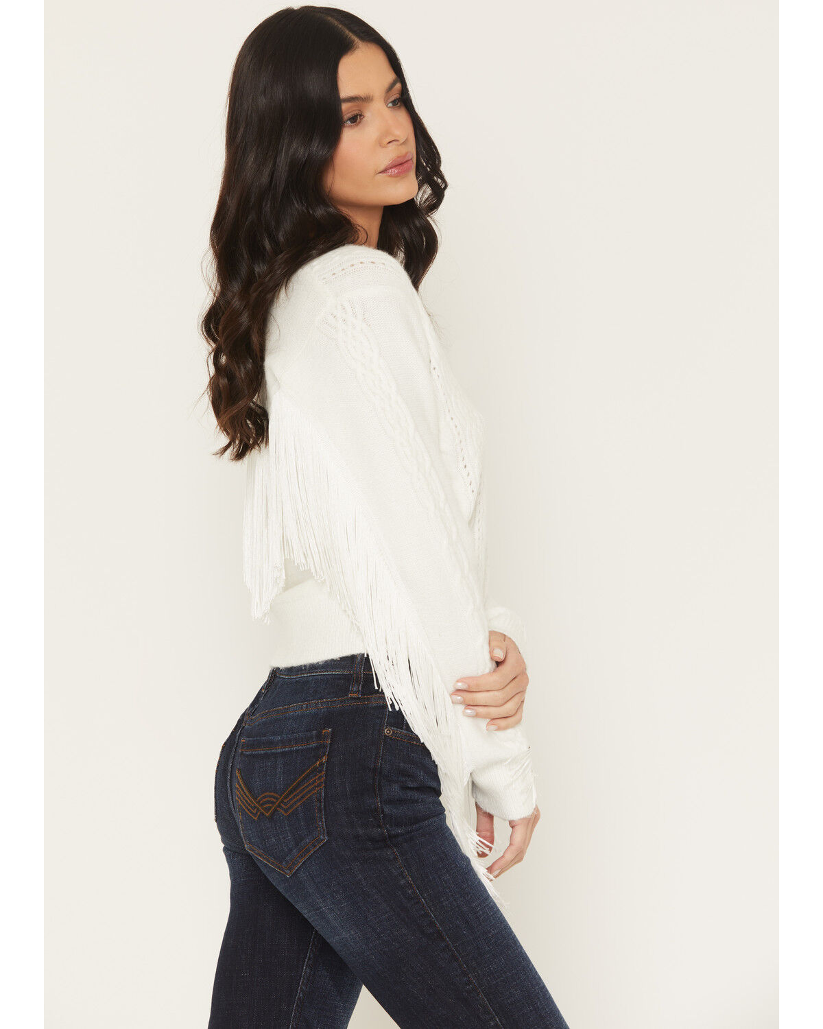 Image #2 - Idyllwind Women's Strombury Fringe Sweater, Cream, hi-res