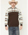 Image #1 - RANK 45® Men's Horizon Southwestern Print Colorblock Hooded Sweatshirt, Coffee, hi-res