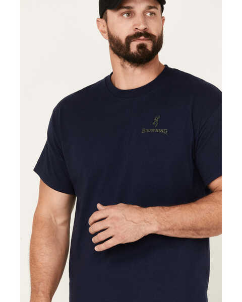 Image #3 - Browning Men's Elk Silhouette Short Sleeve Graphic T-Shirt, Navy, hi-res