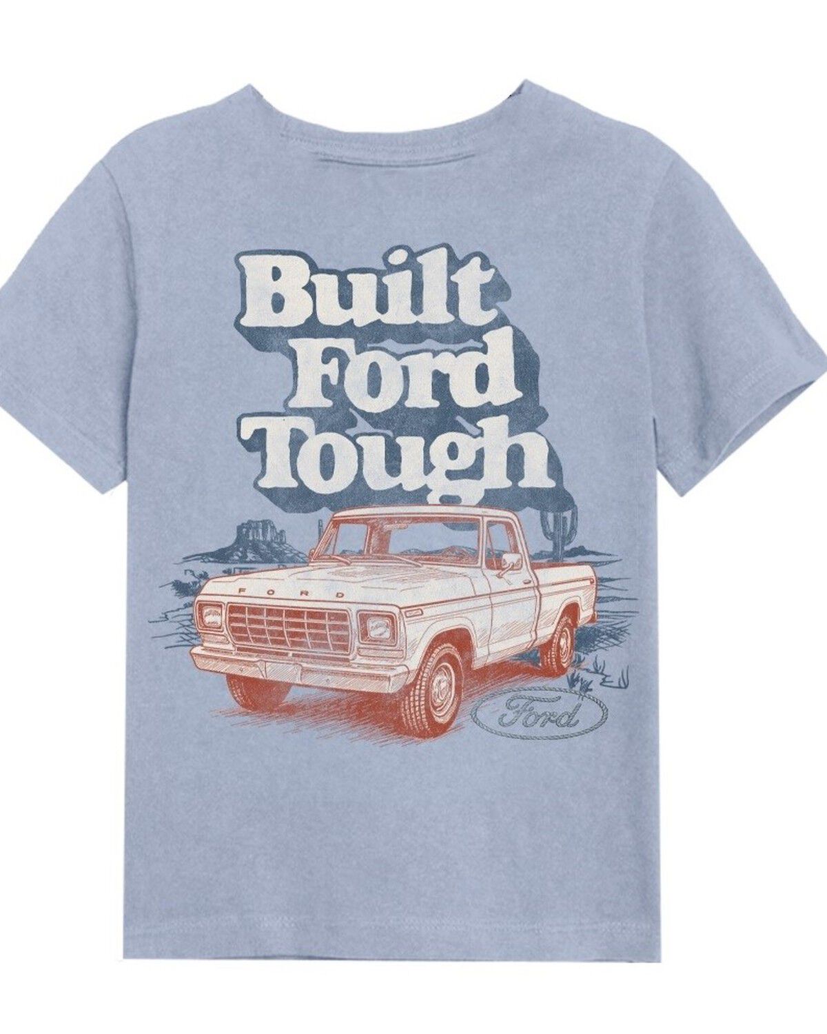 Image #1 - Merch Traffic Boys' Built Ford Tough Short Sleeve Graphic T-Shirt, Blue, hi-res