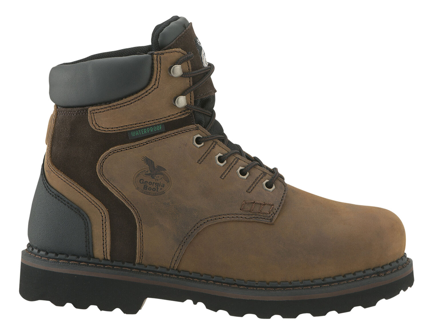 Image #2 - Georgia Boot Men's Brookville Waterproof 6" Work Boots, Dark Brown, hi-res