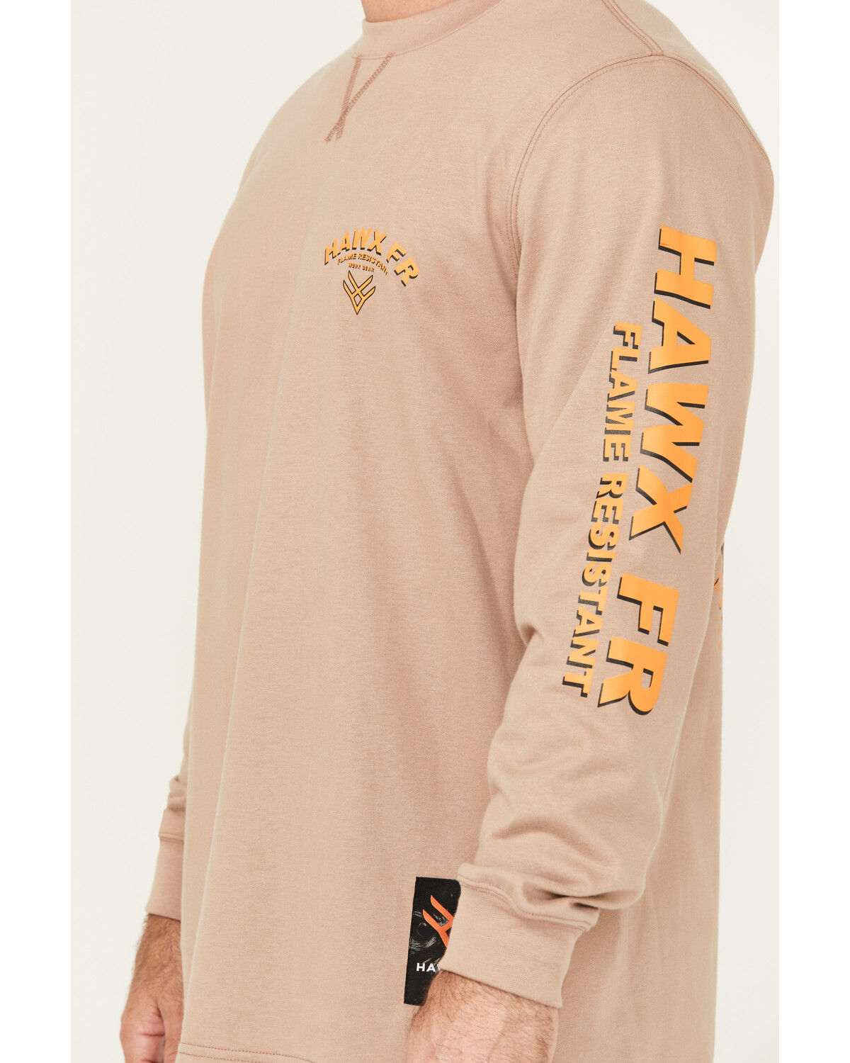 Image #3 - Hawx Men's FR Turbo Charge Long Sleeve Graphic Work T-Shirt, Tan, hi-res
