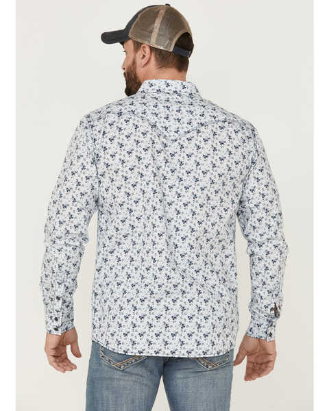Image #4 - Moonshine Spirit Men's Bloom Floral Print Long Sleeve Snap Western Shirt , Light Blue, hi-res