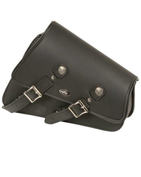 Image #1 - Milwaukee Leather Right Side Heavily Slanted Swing Arm Bag, Black, hi-res