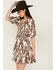 Image #3 - Shyanne Women's 3/4 Sleeve Mini Dress, Dark Brown, hi-res