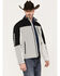Image #1 - Hooey Men's Color Block Southwestern Print Softshell Jacket, Charcoal, hi-res