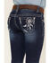 Shyanne Youth Girls' Dark Wash Dreamcatcher Embroidered Bootcut Jeans, Blue, hi-res