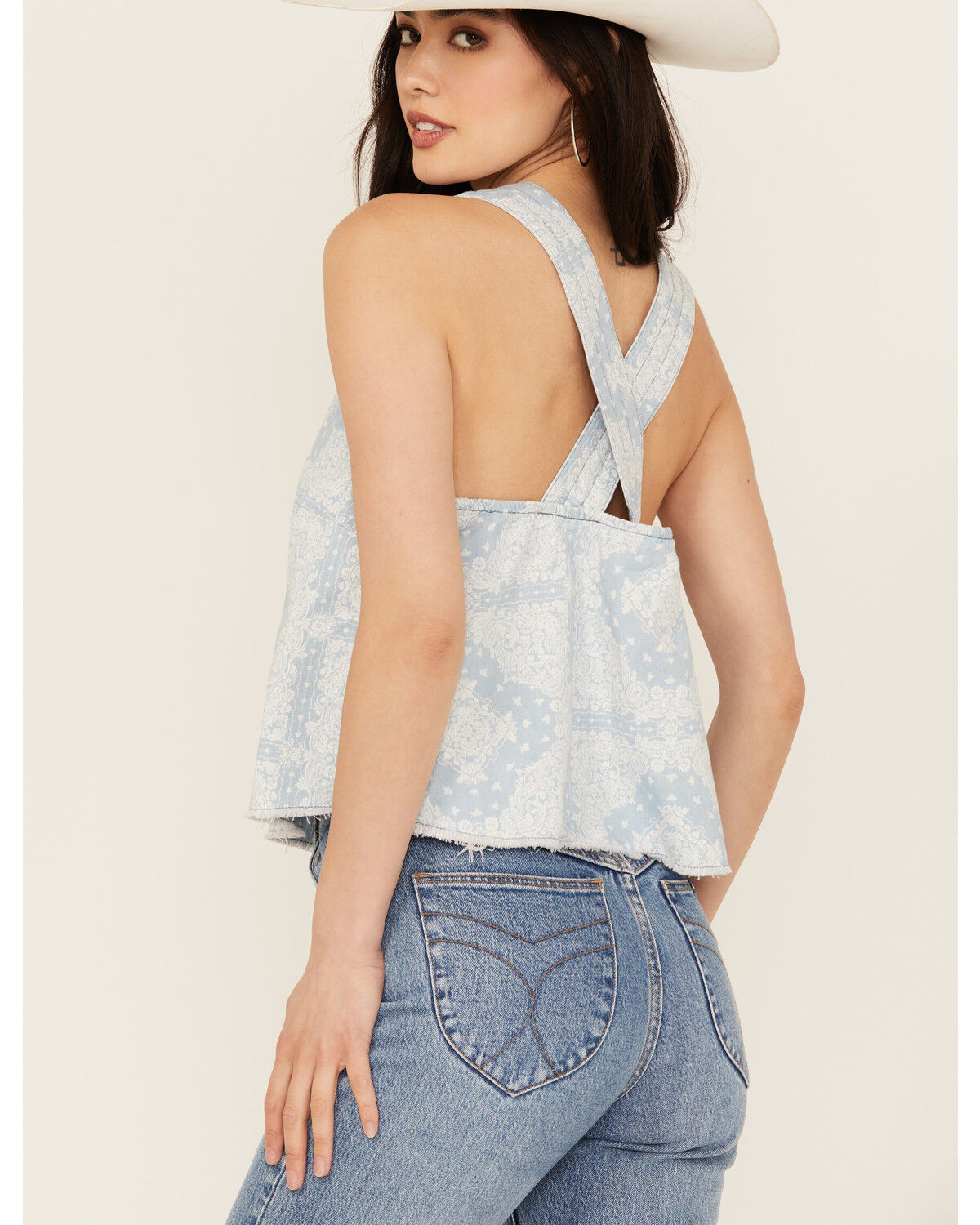 Image #4 - Wrangler Women's Bandana Print Sleeveless Tank Top, Blue, hi-res