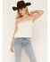 Image #1 - Idyllwind Women's Sage Satin Lace Cami, Cream, hi-res