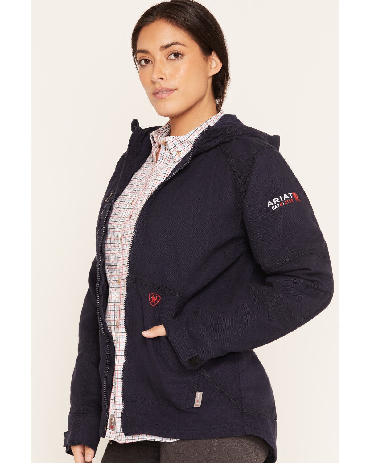 Image #2 - Ariat Women's FR &reg; Duralight Cordura &reg; Canvas Jacket, Navy, hi-res