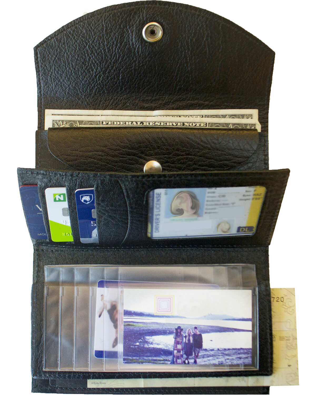 Image #2 - Western Express Women's Organizer Leather Wallet, Black, hi-res