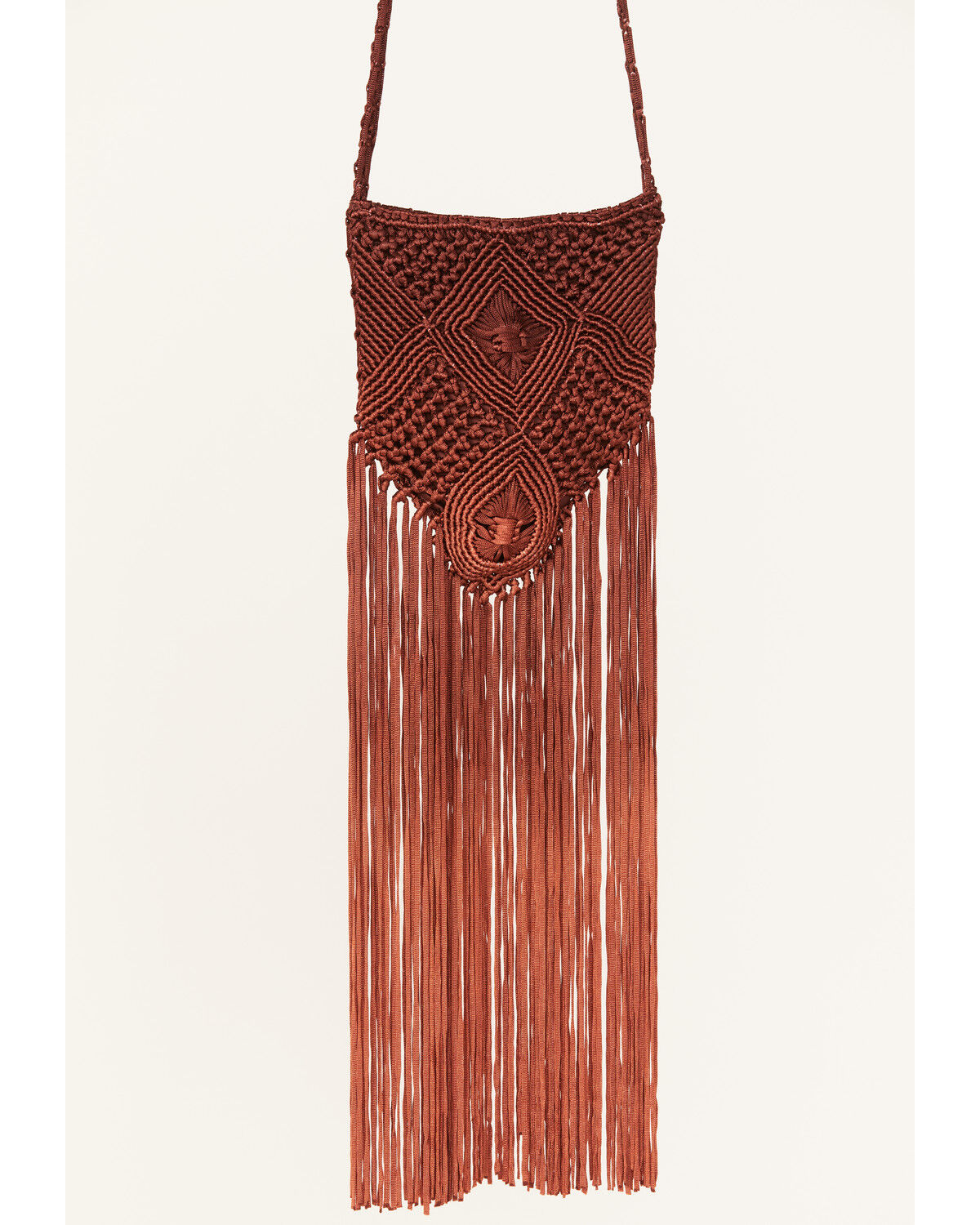 Image #2 - Idyllwind Women's Sevilla Macrame Crossbody Bag, Maroon, hi-res
