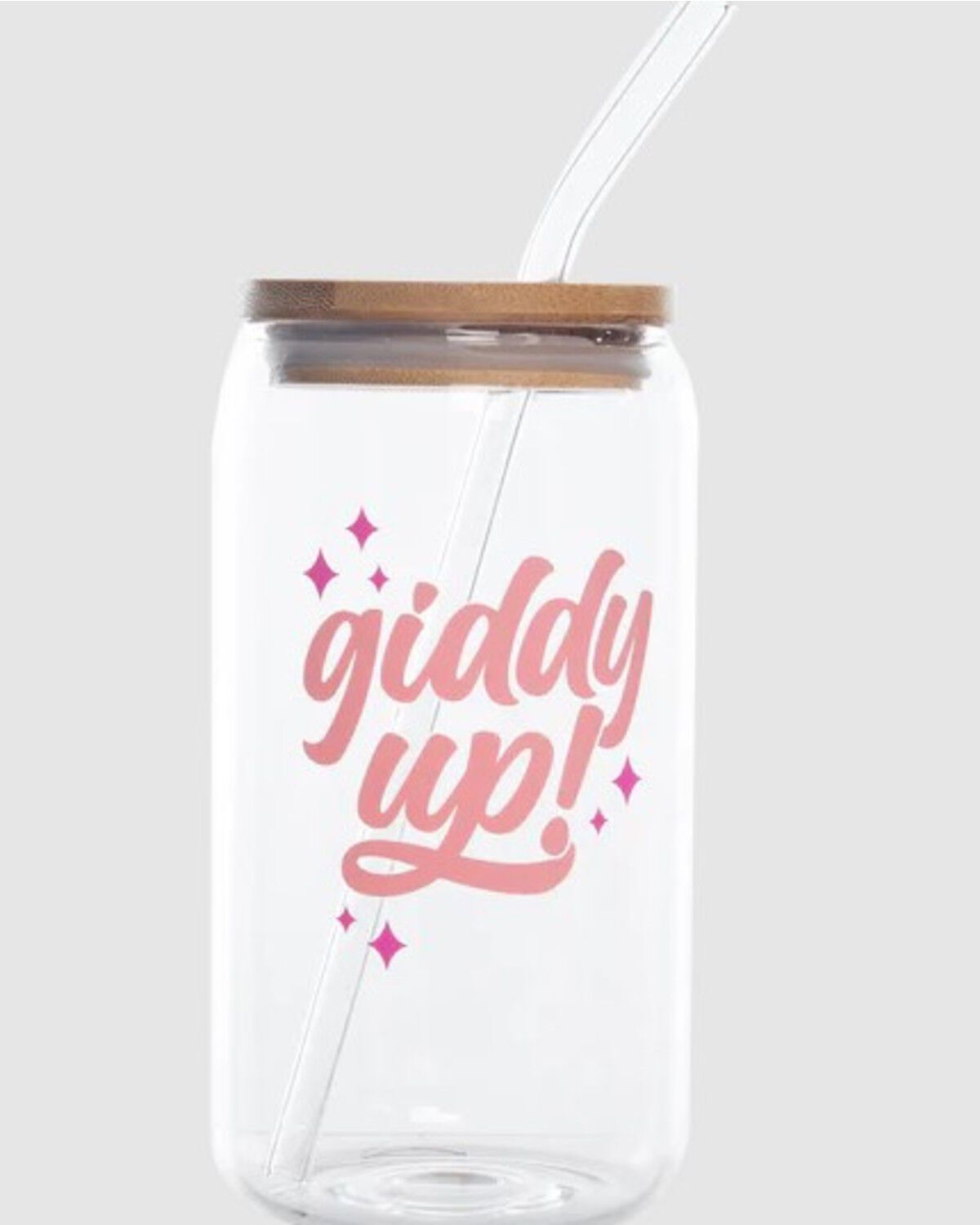 Image #1 - Totalee Gift Women's Giddy Up Cup And Straw Lid, Pink, hi-res