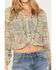 Shyanne Women's Long Sleeve Print Woven Tunic, Sage, hi-res