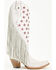 Image #2 - Corral Women's Star Inlay Fringe Tall Western Boots - Snip Toe , White, hi-res