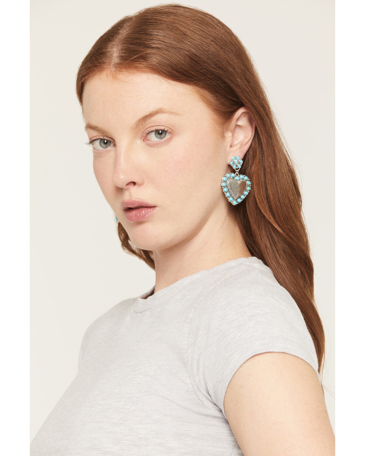 Shyanne Women's Heart Statement Earrings, Silver, hi-res