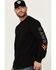 Image #2 - Hawx Men's Logo Long Sleeve Knit Work T-Shirt - Big, Black, hi-res