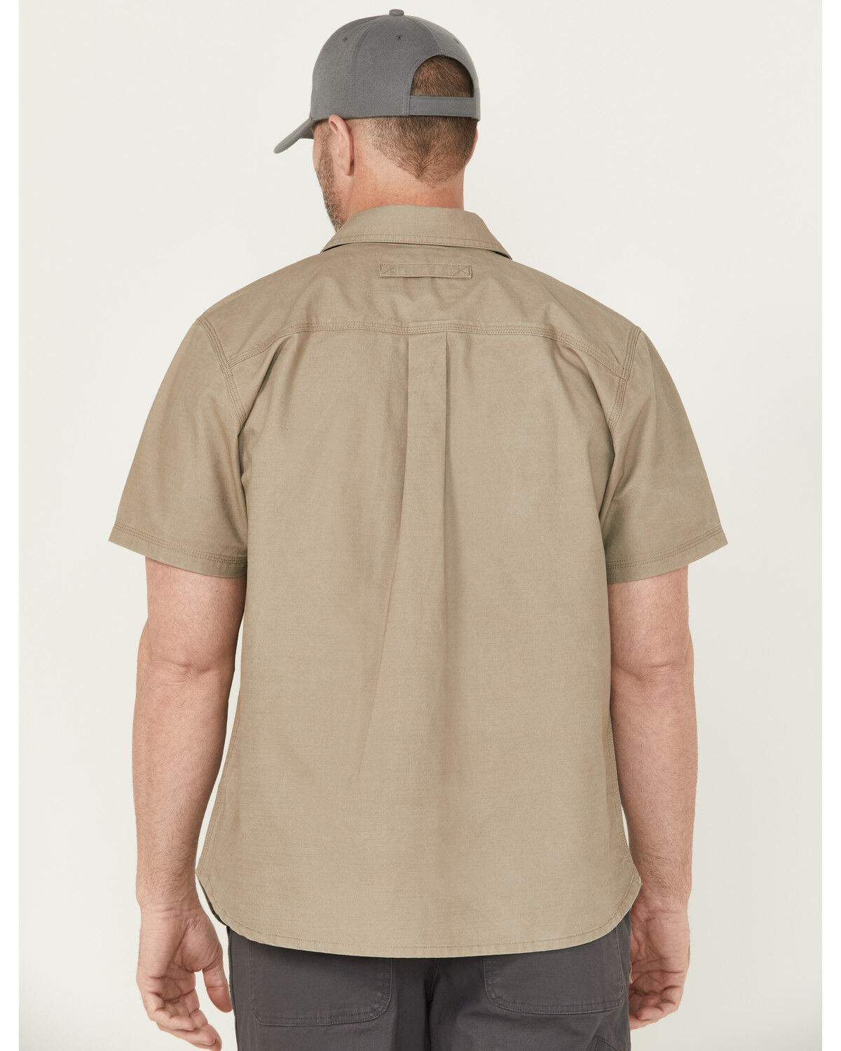 Image #4 - Lucky Brand Workwear Men's Slub Canvas Short Sleeve Button-Down Work Shirt, Green, hi-res