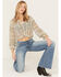 Shyanne Women's Long Sleeve Print Woven Tunic, Sage, hi-res